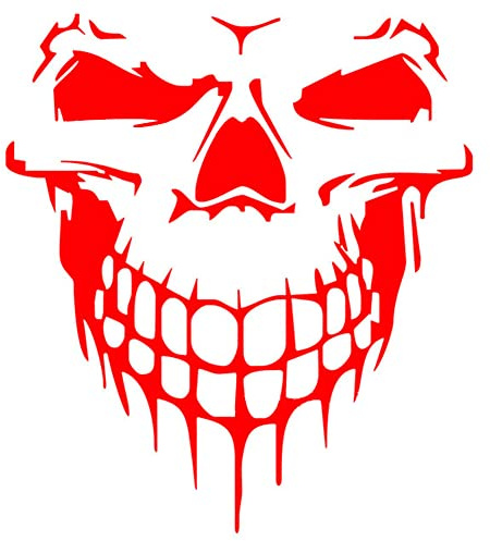 Horror Totenkopf Auto Dekorativer Aufkleber, Asudaro Totenkopf Motorhaube Aufkleber Auto Dekoration Tür Aufkleber Totenkopf Muster Haube Vinyl Aufkleber Totenkopf Autoaufkleber 59 * 53cm,Rot