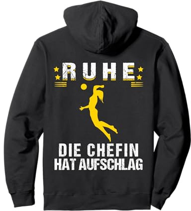 Volleyball Chefin Aufschlag, Mädchen Beachvolleyball Damen Pullover Hoodie