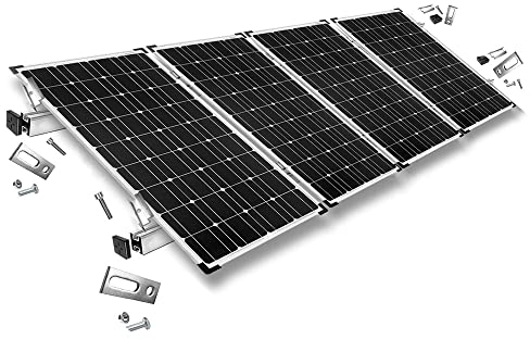 Kit de fijación con tornillos para montaje en techo inclinado, 4 paneles solares, altura del marco: 35 mm