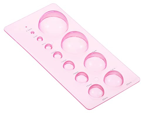PATIKIL Quilling Mold 7x3 Inch, Half Ball Domes 2-Row Mold Crimper Tool for 3D Flower Pot Crafts, Pink