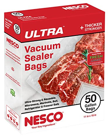 Nesco Heavy Duty Vaccum Sealer Bags- Gallon 50 Count