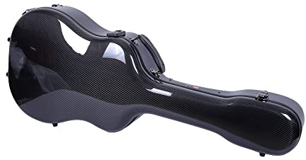 Crossrock Air Carbon Series Gitarrenkoffer – passend für 40/41 Dreadnought-Westerngitarre – 100% Carbonfaser-Flightcase, Schutzhülle, inkl. TSA-Schloss – Schwarz