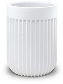Nadi Collection | Vaso Cepillo Dientes baño | Serie Urban | Blanco Mate | Resina | para baño o Cocina | 7.2 cm ∅ x 9.7 cm Alto (Blanco)