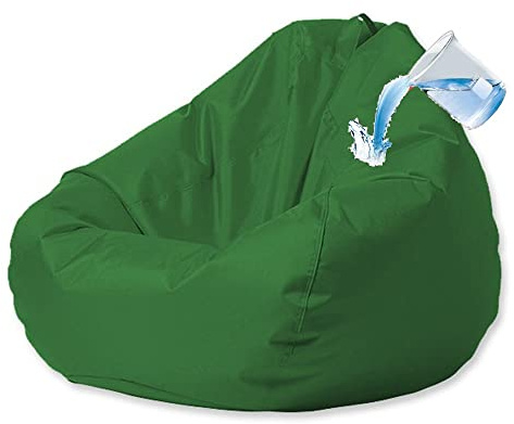 Outdoor Waterproof Bean Bag Cover (No Filler) Garden Beach Swimming Pool Floating Beanbag Pouf Chair Oxford Kids Adults(Green,L-D80cm-cover)