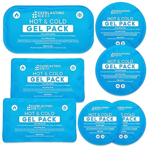 Reusable Hot and Cold Gel Ice Packs for Injuries - 7 Pack Variety Gel Ice Pack Set - Hot and Cold Therapy Solution for Injuries, Cold Packs for Pain Relief - Ice Packs for Injuries Reusable