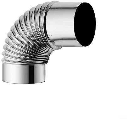 90° Bogen gerippt Durchmesser Ofenrohr Rauchrohr Edelstahl Ofenknie Bogen Knie Heizung Bogen 90° Bogenknie Winkel 60mm