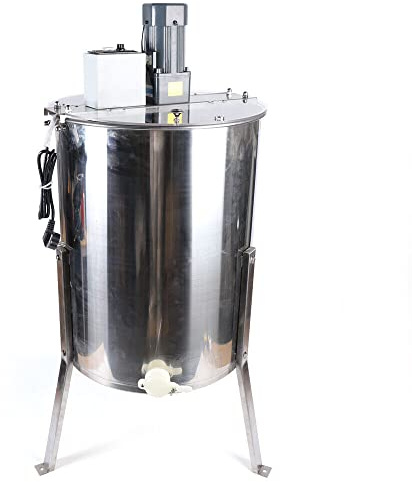 Extracteur de miel électrique en nid d'abeille, 120 W, 4 cadres, machine à lancer de miel séparée, en acier inoxydable, avec sortie et couvercle en plexiglas