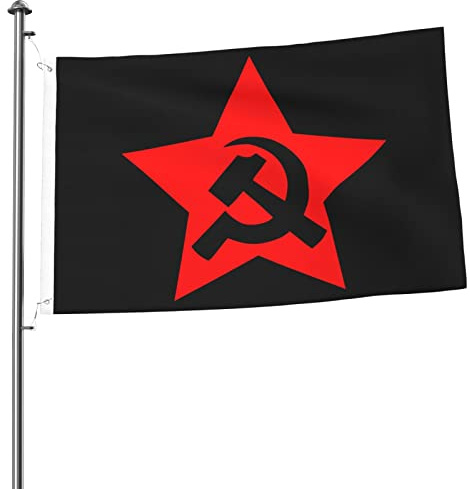 Kommunistische Hammersichel- und Sternflagge, Willkommens-Gartenflagge, doppelseitig, 2 x 3 Außenflaggen, für Hof, Terrasse, Rasen, Zimmer draußen