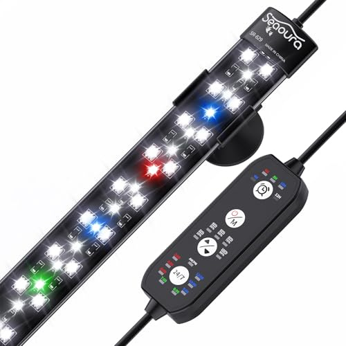 SEAOURA Submersible Aquarium Lights for Fish Tank with Timer, 24/7 Cycle