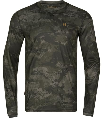 Härkila NOCTYX Camo L/S t-shirt | professionella jaktkläder och utrustning | skandinavisk kvalitet gjord för att hålla, Axis Mspblack, XXL