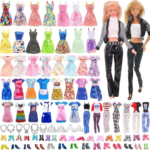 29teiliges Puppenkleidungs-Outfit für Babypuppen-Zubehör-Sets, einschließlich 1 modischem Anzug, 14 modischen Kleidern, 2 Oberteilen, 2 Hosen, 5 Schuhen und 5 Schmuck für 11,5 Zoll große Mädchenpuppen