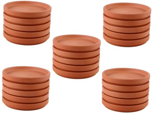 CAXUSD 25pièces Soucoupes Terre Cuite pour Pots De Plateaux De Drainage Étanches pour Jardinage Intérieur Et Extérieur Dimensions