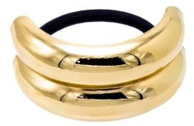 Hebterrka 1 Stück Metall Haargummi Pferdeschwanz Haarklammer, Glänzendes Doppelbogen Design, Modisches Elastisches Haarband, Geometrisches Hohles Gold Haarschmuck