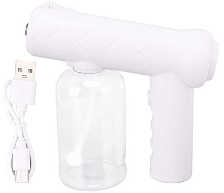 HEEPDD Professionelle Wiederaufladbare Nebelmaschine, 380 Ml Kabellose Nano-Sprühpistole, Handnebelmaschine, Blaulicht-Nebelmaschine, Alkoholzerstäuber für die Hausgartenschule
