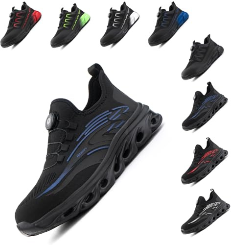 Loiston Arbeitsschuhe Herren Sicherheitsschuhe Damen Leicht Stahlkappenschuhe Stahlkappe Sport rutschfest Jack-1 Blau EU42