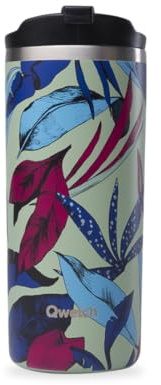 QWETCH - Travel Mug Isotherme - Bahia 470ml - Thermo Café & Thé en Inox - 6h Chaud et 12h Froid - Étanche, Mug de voyage (Bahia, 470 ml)