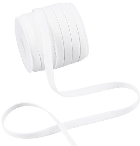BENECREAT Cinta adhesiva de repuesto para sujetador, 25 yardas/22,86 m, cinta adhesiva blanca hueca de nailon con cubierta de hueso para accesorios de costura, manualidades, boda, ropa, 10 mm de ancho