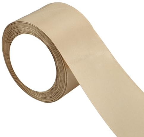 Satinband Gold - Geschenkband Breit 5cm x 22m - Schleifenband Weihnachten - Geschenkschleife - Seidenband - Geschenkband Hochzeit (Gold)