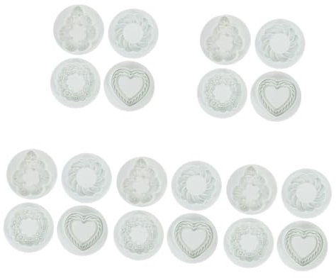 ABOOFAN 20pcs Reusable Plastic Cookie Stamp Baking Molds for DIY Cookie Making Cutters and Molds for Home Baking Projects