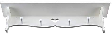 Fdit Floating Shelves, Modern Minimalist Coat Hook Heart Shaped Line Hollow Design PVC Shelves Wall Mounted Shelves, Suitable for Home Use (White)