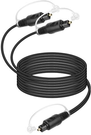 YANBORONSON Toslink Optisches Splitterkabel 1 Eingang 2 Ausgänge (1x männlich), Digital Audio Splitter 1x2, für Heimkino-TV, Verstärker, Soundbar, DVD/CD-Player 2M