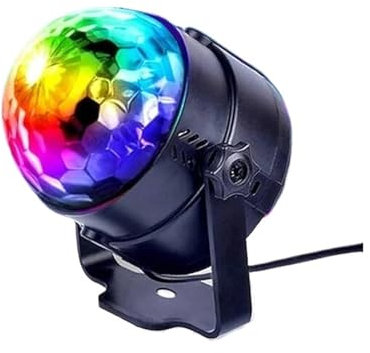 TIEOAXFT RGB LED Stage Disco Light Rotante DJ Ball Strobe Controllo remoto del Suono Magic Dance Car Regalo di Natale Party Club Show Lamp(USB Plug with Remote)