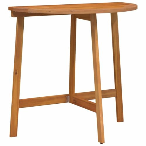 vidaXL Gartentisch Braun 78 x 46 x 75 cm Massivholz Akazie, Akazien Klappgarten Tisch, rustikales Outdoor Möbel, robust für die Terrasse, kompakt für kleine Räume