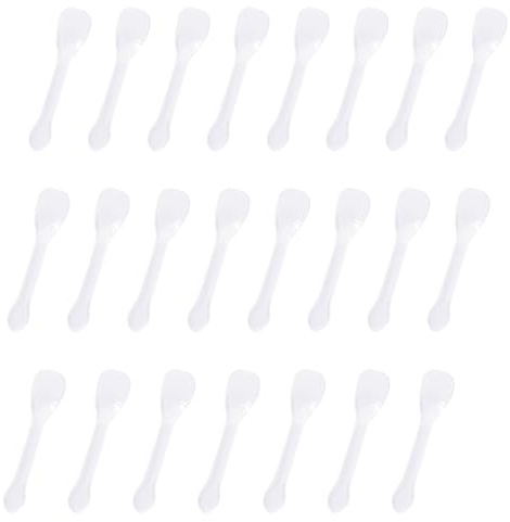 100 PCS Dessert Spoons, Disposable Clear Tasting Spoons, Mini Plastic Tasting Spoon, Small Plastic Spoon for Ice Cream Cake Jelly Pie and Yogurt Dessert