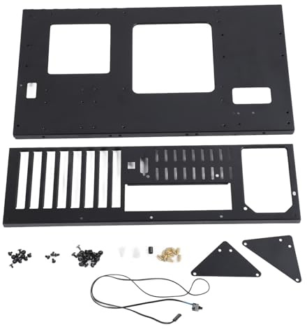 Keenso Ratrillada de Caja Abierta de Computadora de Placa de Acero Resistente, Amplia Compatibilidad con ATX M ATX ITX Plotboards, Soporte para Tarjetas Gráficas, Ideal para Constructores de PC y