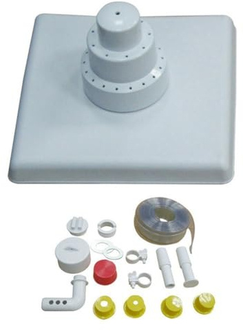Homeponnew Kit de support d'arrosage carré flottant pour piscine et étang à poissons - Accessoire de fontaine d'extérieur en plastique, 30 x 30 x 20 cm, blanc, 1 ensemble