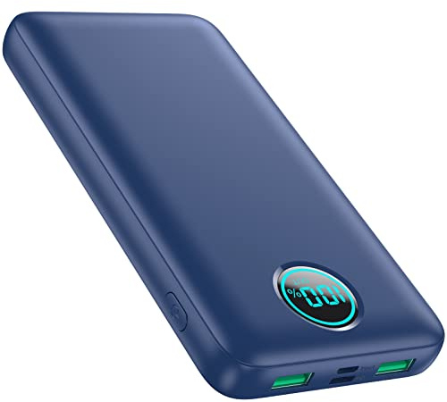 Batterie Externe 26800mAh, PD 25W QC4.0 Charge Rapide Power Bank USB C Chargeur Portable avec 3 Sorties, Affichage LCD Batterie Portable pour iPhone 17/16/15, Samsung Huawei (Bleu)
