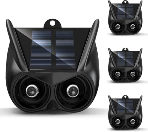 Marderschreck Solar 4er Pack,Marderabwehr,Katzenschreck für Garten,Katzenabwehr für den Außenbereich mit rotem Blinklicht Blitzlicht,IP44 wasserdicht,Marderschreck Garten,gegen Marder,Fuchs,Waschbär