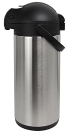 METRO Professional Pichet à Pompe Isotherme, INOX, 20,5 x 17,5 x 43,5 cm, 5 l, Poignée de Transport, Argenté