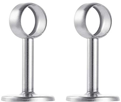 INCREWAY Tubo de acero inoxidable para armario, 25 mm de diámetro, soporte para palanca de armario, soporte para barra de soporte, juego de 2