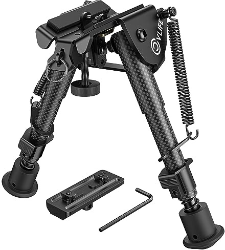 cvlife Bípode de rifle de fibra de carbono con adaptador de montaje M-lok de 6 a 9 pulgadas para caza y tiro