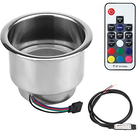 Portabicchieri in acciaio inossidabile, portabicchieri LED RGB con telecomando per camion marino