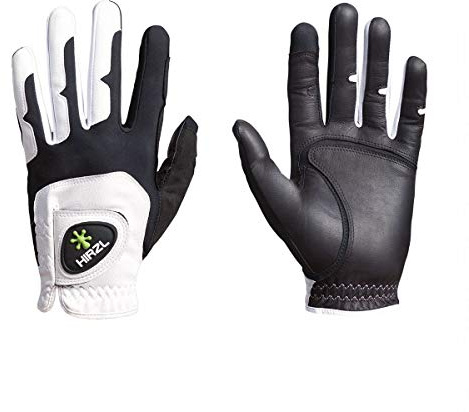 HIRZL GRIPPP FIT All Weather Mens Golf Glove (White/Black) | Kangaroo Leather & Lycra | Ultimate Grip in Wet or Dry Conditions, Worn on Left Hand, ML-XL (one Size forML, L, XL, & Cadet)