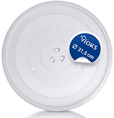 VIOKS Piatto girevole per forno a microonde, piatto rotondo da 31,5 cm di diametro, piatto in vetro per forno a microonde Panasonic