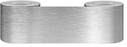 KeZheXi Bordüre selbstklebend Silber 5x1000CM zum Aufkleben für Wohnzimmer Küche Badezimmer Tapetenrahmen Abnehmbare Wasserdicht Bodenleiste Verdicken PVC Dekorative Bordüre