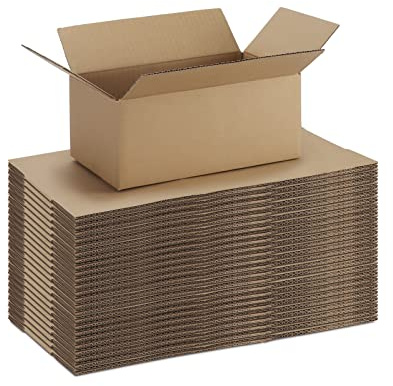 CRUGLA 9 x 6 x 4 fraktlådor för småföretag, kartong korrugerad postförpackningslåda, 25 paket
