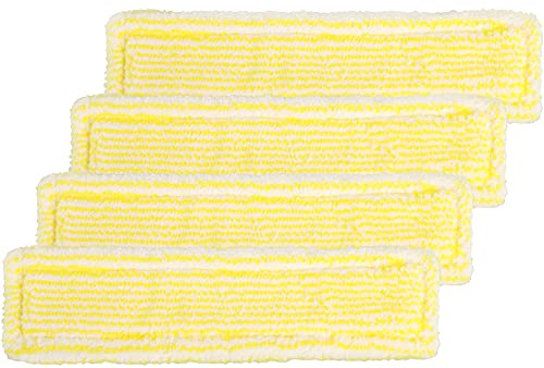 Beaface 4 PCS Microfibre Mop Pads Compatible with Karcher WV2 WV5 Window Vacuum Cleaner, Replacement Cleaner Cloth Pads (Yellow)