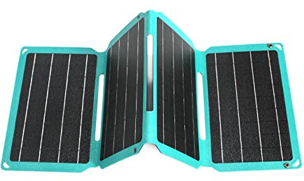 Caricatore Solare Portatile 28W Impermeabile pannello solare pieghevoli 2 porte USB powerbank solare per telefoni cellulari, tablet e altri dispositivi digitali (28W ETFE)