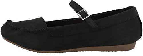Clarks Women's Freckle Bar Ballet Flat, Black Nubuck, 5.5 UK