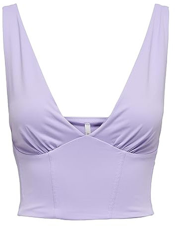 Only Top Donna Rosa Top Casual Lilla da Donna con Effetto Bustier S
