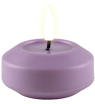 LED Schwimmkerze Deluxe Homeart 2 Stück aus Kunststoff inklusive Batterie 200 Stunden Leuchtdauer Für Innen und Außenbereich Leuchtet bei Wasserkontakt Dekoration für den Teich Badewanne - Lavendel