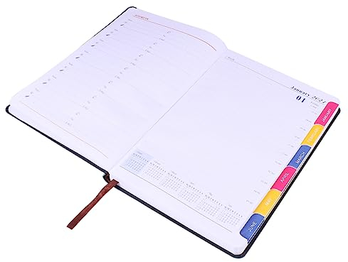 NUOBESTY Kalender Notizbuch A5 Blau Planbuch – Weiches Softcover Augenfreundlich Für Schule Büro Studenten