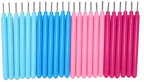 24 Pcs Paper Quilling Tools, 4 Colors Comfortable Grip Practical Rolling Quilling Needle Pen for Advanced Quiller, DIY, Handcraft, Scrapbooking, Card Making and Origami