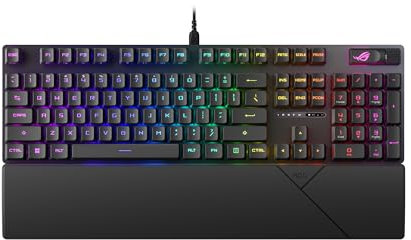 ASUS ROG Strix Scope II RX - Clavier mécanique-Optique, switches ROG RX, Certification d'étancheité IP57, Touches de Clavier en PBT, Commandes Multifonctions, et Repose-Poignets, AZERTY