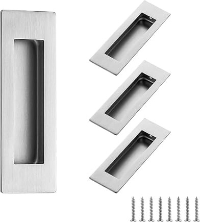 Ravinte 4 Stück Gebürstetes Nickel Schrank Griffe Schiebetürgriffe Schublade zieht Küchenschrank Griffe Finger zieht Hardware für Küchenschränke 120mm Länge