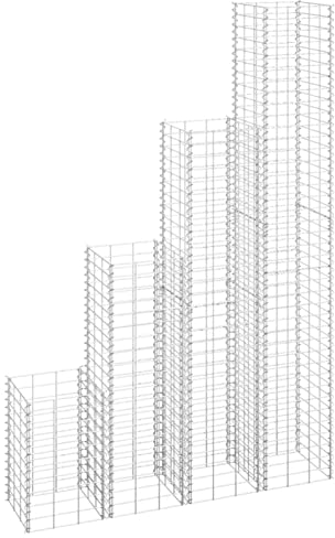 ShCuShan Gabionen-Hochbeete 4 STK. 30x30x50/100/150/200 cm Gabionen Zaun Gabionen Hochbeet Gabione Hochbeet Balkon Gabionengitter Eisen